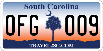 SC license plate OFG009