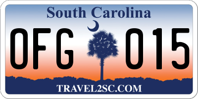 SC license plate OFG015