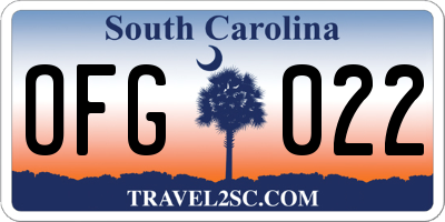 SC license plate OFG022