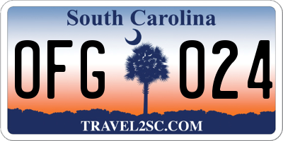 SC license plate OFG024