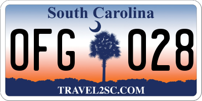 SC license plate OFG028