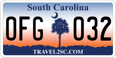 SC license plate OFG032