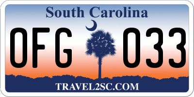 SC license plate OFG033