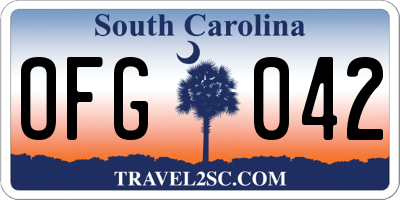 SC license plate OFG042