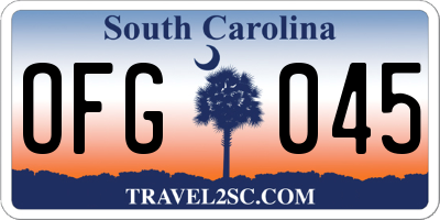 SC license plate OFG045