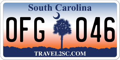 SC license plate OFG046