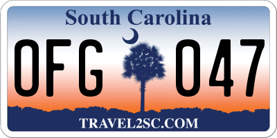 SC license plate OFG047