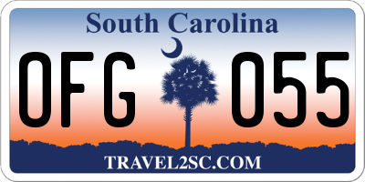 SC license plate OFG055