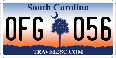 SC license plate OFG056