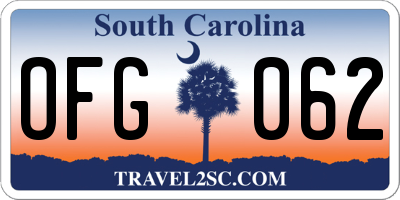 SC license plate OFG062