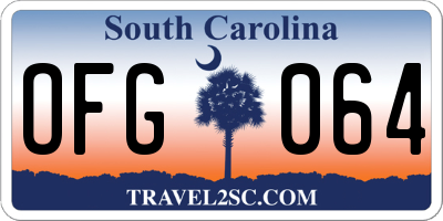 SC license plate OFG064