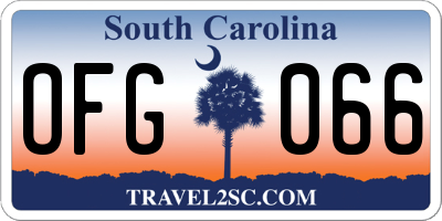 SC license plate OFG066