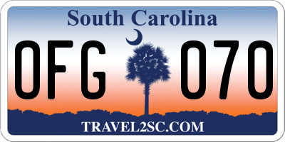 SC license plate OFG070