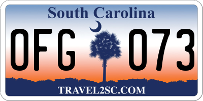 SC license plate OFG073