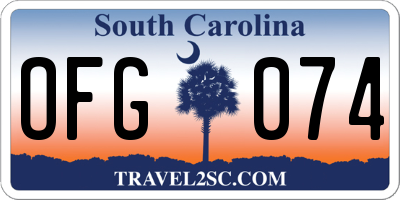 SC license plate OFG074