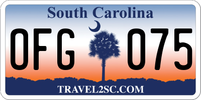 SC license plate OFG075