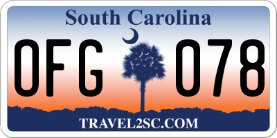SC license plate OFG078