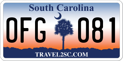 SC license plate OFG081