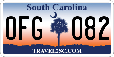 SC license plate OFG082