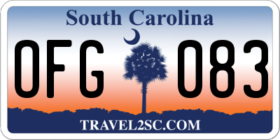 SC license plate OFG083