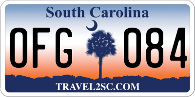 SC license plate OFG084