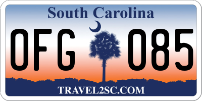 SC license plate OFG085