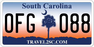 SC license plate OFG088