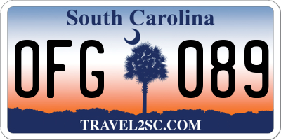 SC license plate OFG089