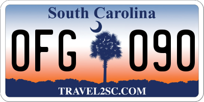 SC license plate OFG090