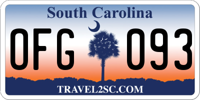 SC license plate OFG093
