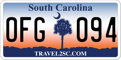 SC license plate OFG094