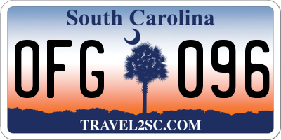 SC license plate OFG096