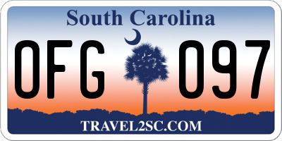 SC license plate OFG097