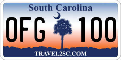 SC license plate OFG100