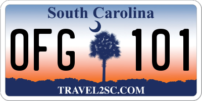 SC license plate OFG101