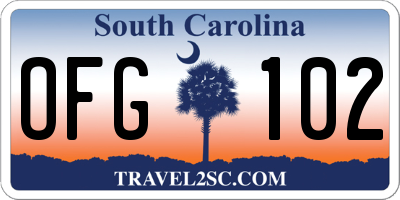 SC license plate OFG102