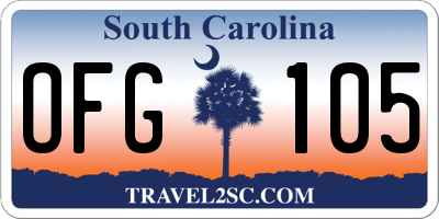 SC license plate OFG105