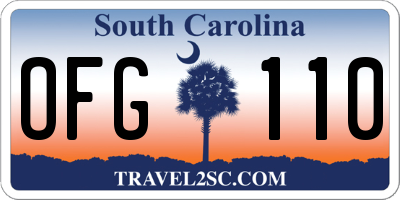 SC license plate OFG110