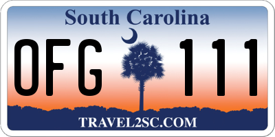 SC license plate OFG111