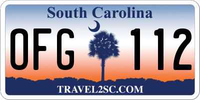 SC license plate OFG112