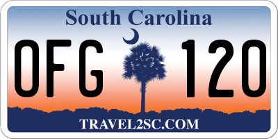 SC license plate OFG120