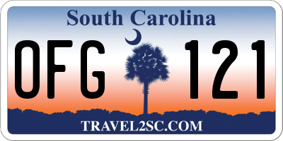 SC license plate OFG121