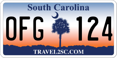 SC license plate OFG124