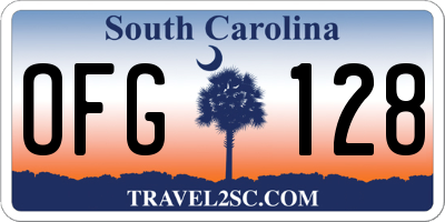 SC license plate OFG128