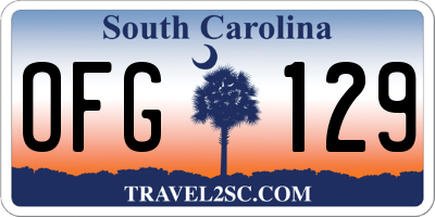 SC license plate OFG129