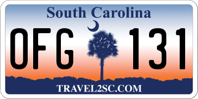 SC license plate OFG131