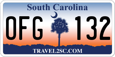SC license plate OFG132