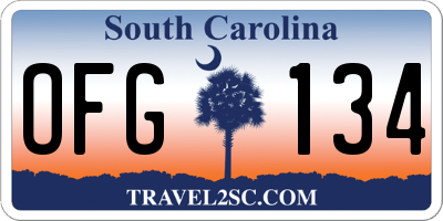 SC license plate OFG134