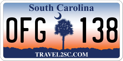 SC license plate OFG138