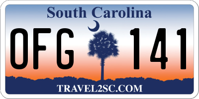 SC license plate OFG141